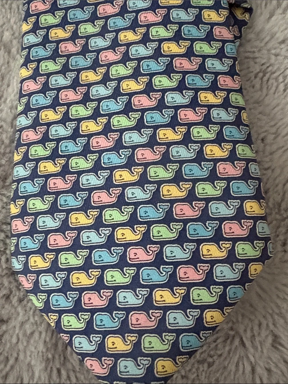 EUC Boy’s Vineyard Vines Tie with Pastel Whale Pattern 52”